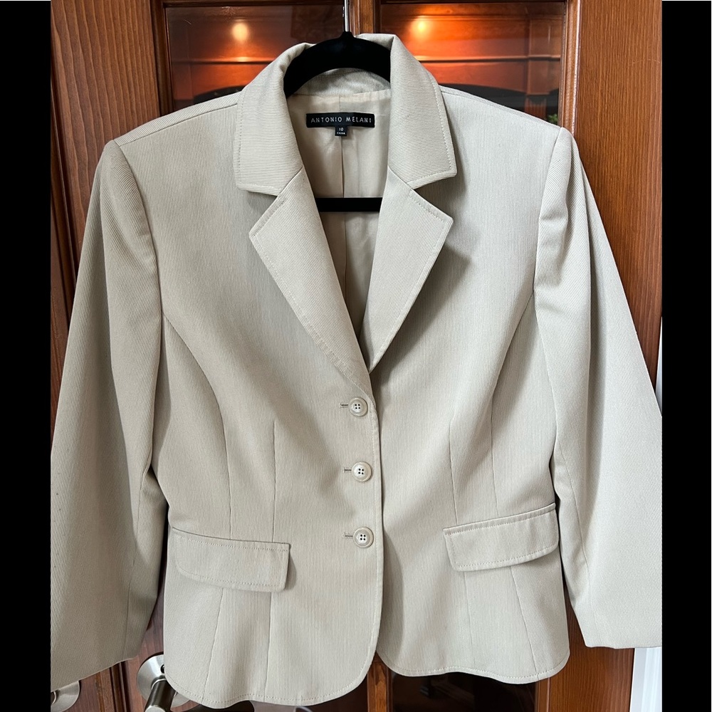 ANTONIO MELANI Beige Blazer Jacket Sz10